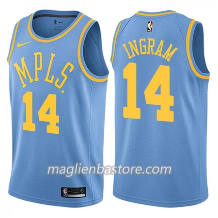 Maglia NBA Los Angeles Lakers Brandon Ingram 14 Nike Hardwood Classics Swingman - Uomo